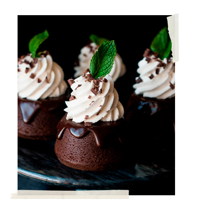 мятно-шоколадные мини-пирожные